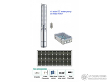 Pompe solaire à alésage submersible centrifuge, débit maxi 5100 LPH, hauteur maximale 98m.